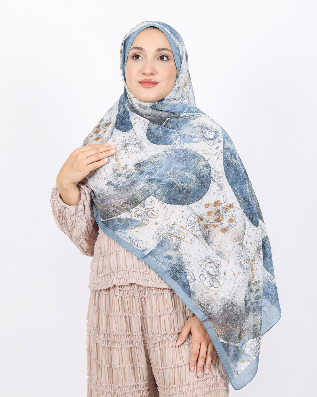 Soft Bambu Kraş Şal D046 Açık Mavi