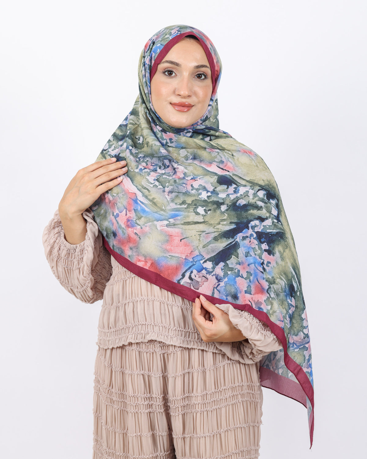 Soft Bambu Kraş Şal D051 Bordo