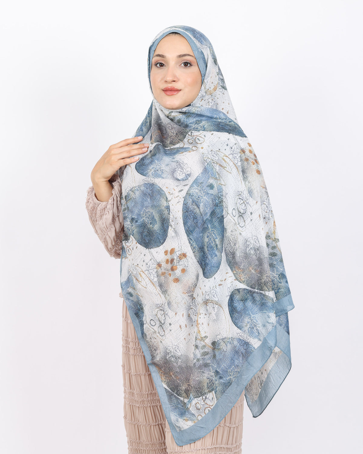 Soft Bambu Kraş Şal D046 Açık Mavi