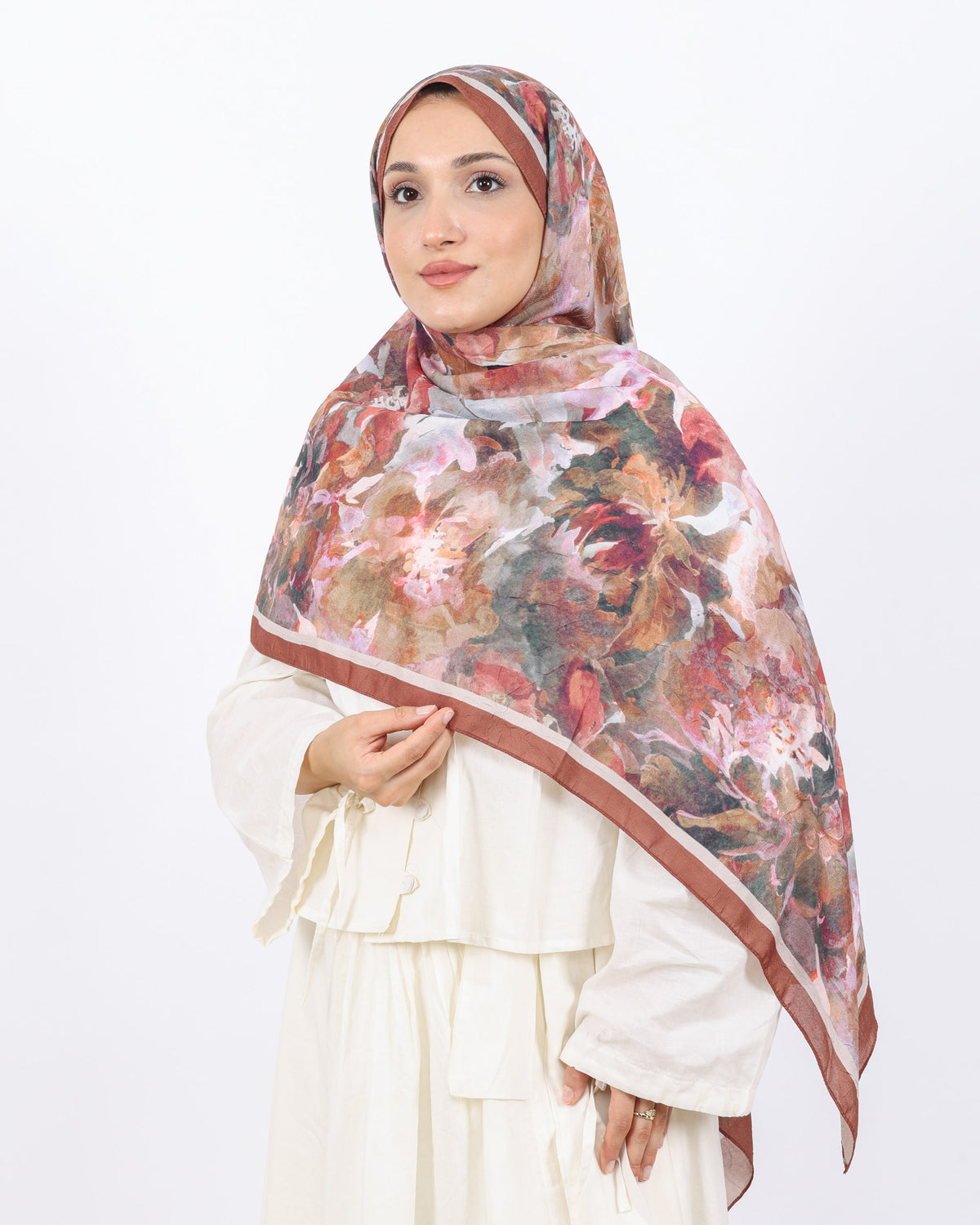 Soft Bambu Kraş Şal D053 Kahverengi