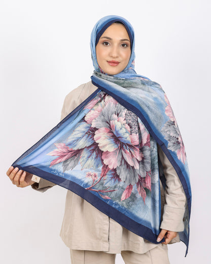 Soft Bambu Kraş Şal D041 Lacivert