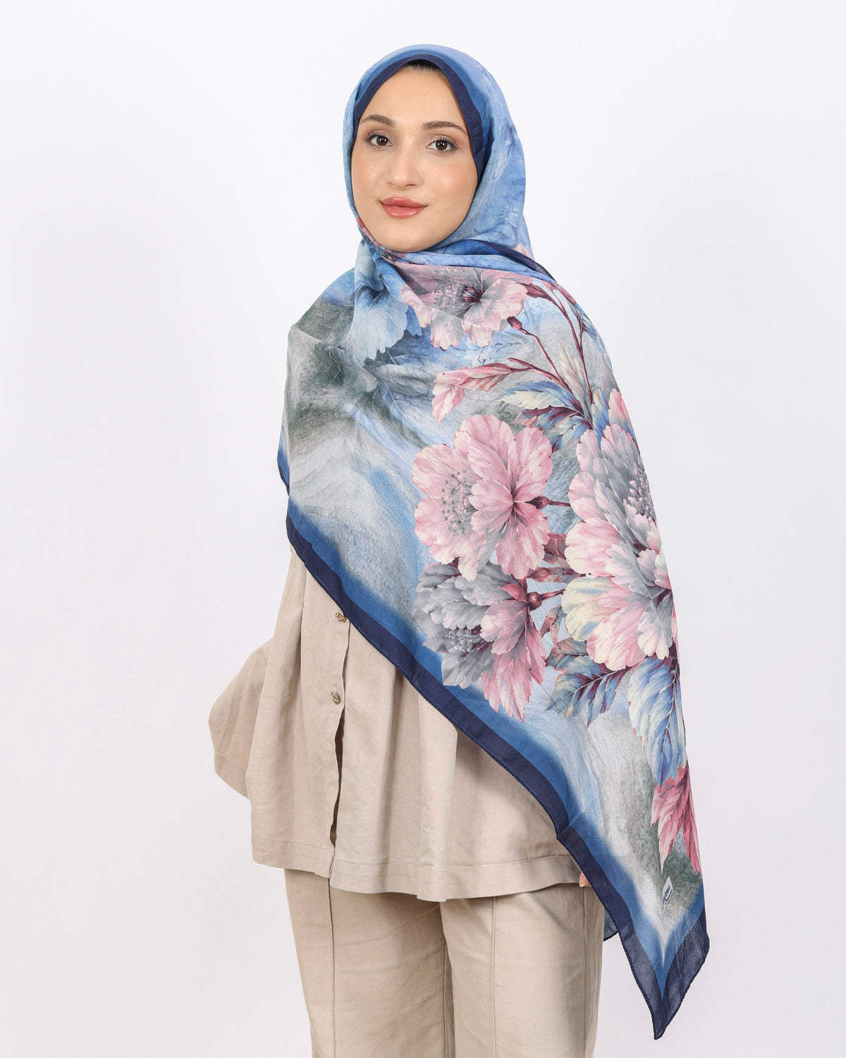 Soft Bambu Kraş Şal D041 Lacivert