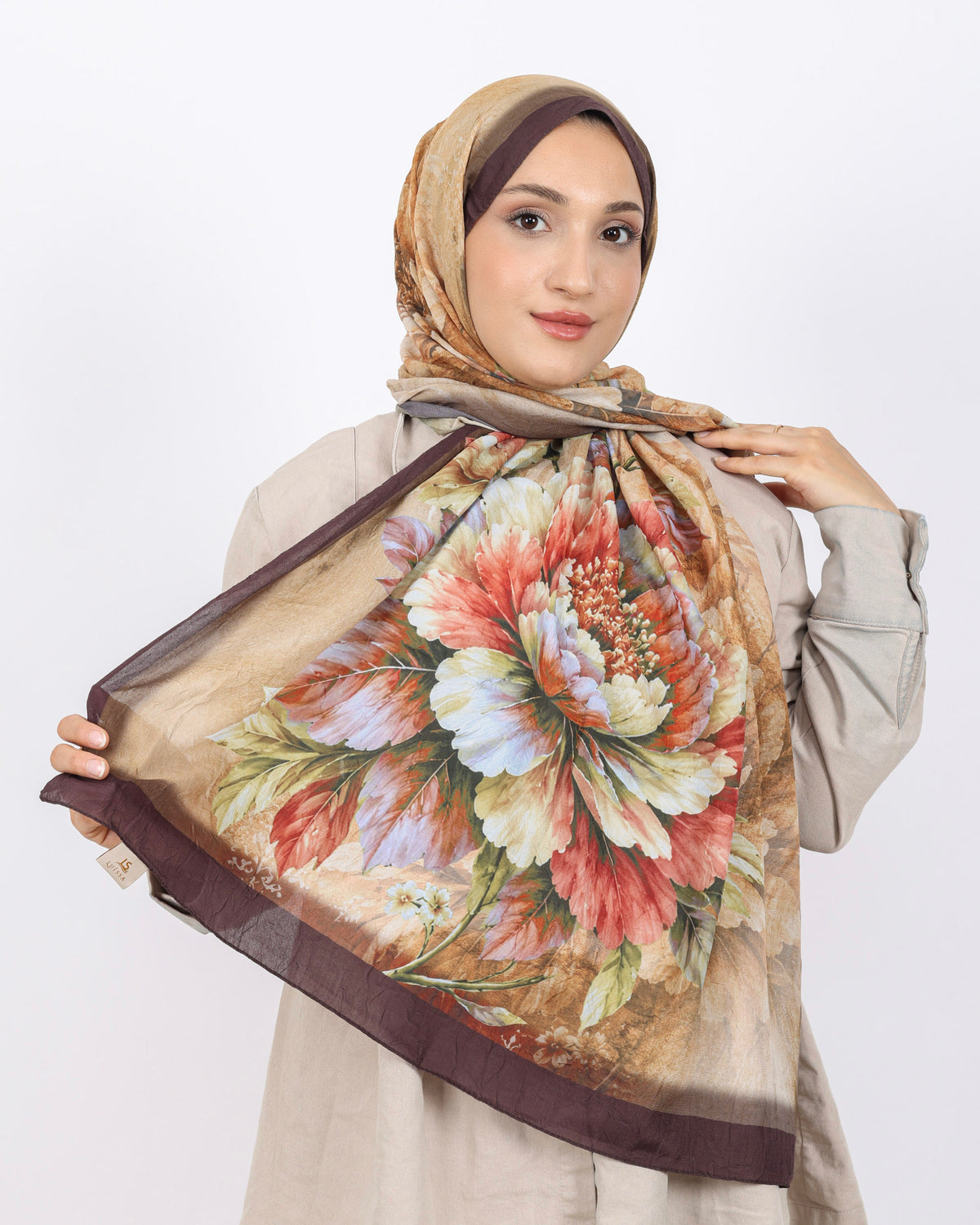 Soft Bambu Kraş Şal D041 Kahverengi