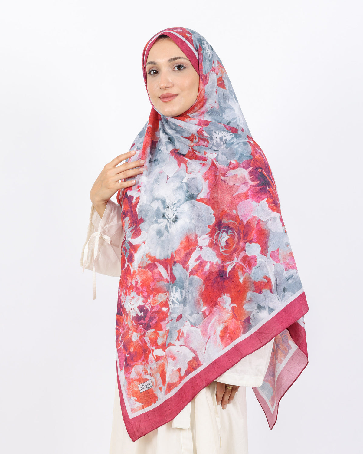 Soft Bambu Kraş Şal D053 Mürdüm-Beyaz