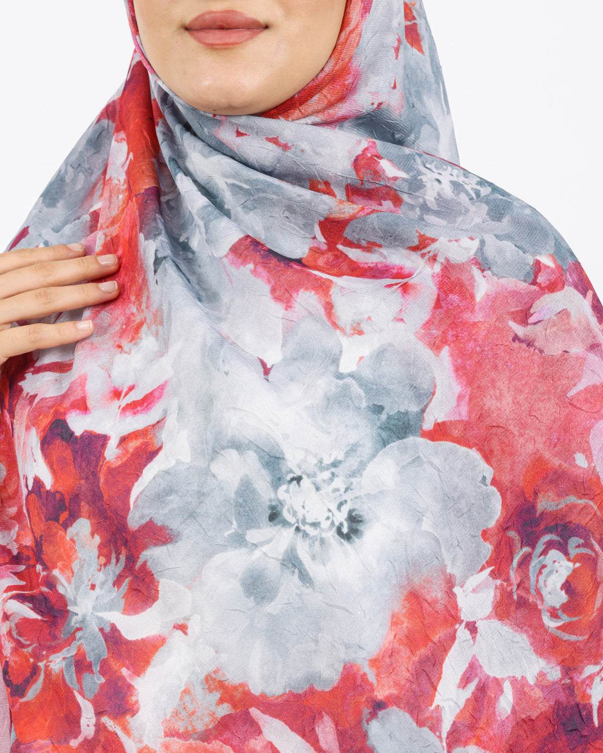 Soft Bambu Kraş Şal D053 Mürdüm-Beyaz