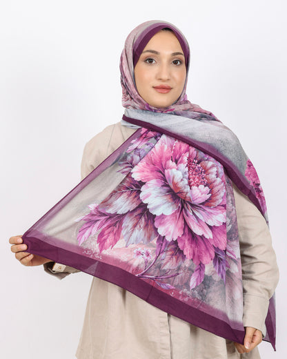 Soft Bambu Kraş Şal D041 Mürdüm