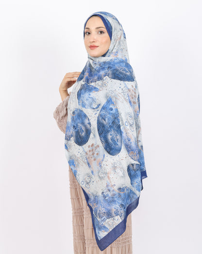 Soft Bambu Kraş Şal D046 Lacivert
