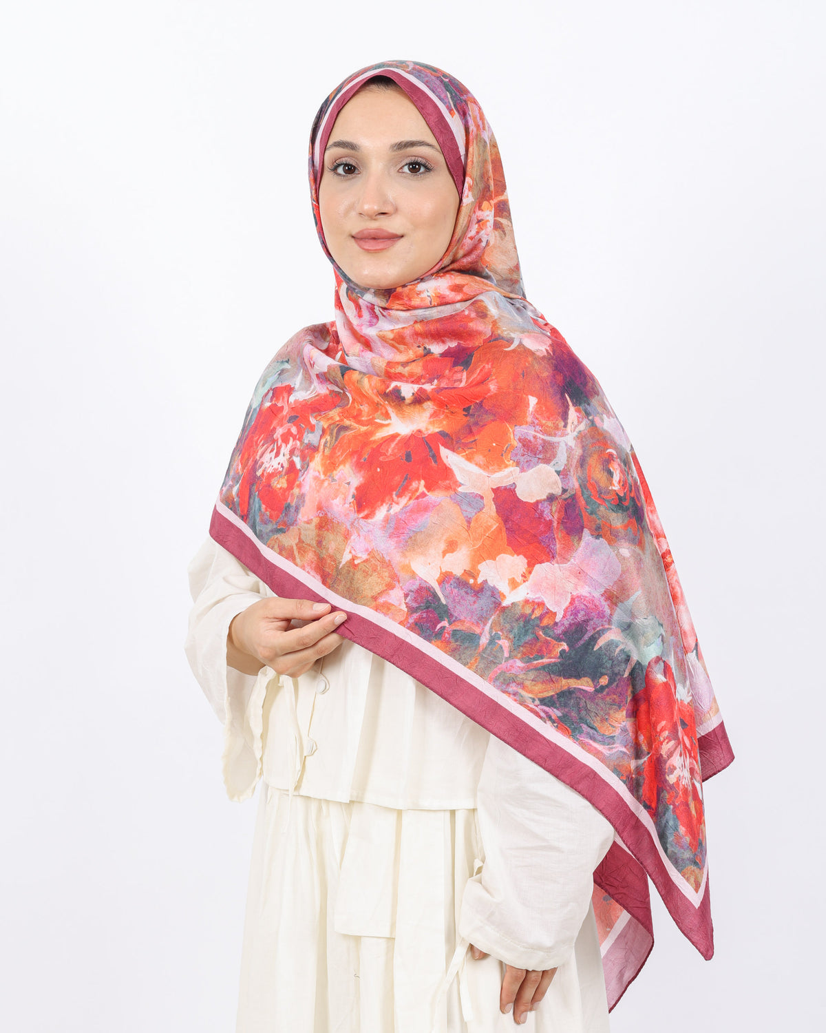 Soft Bambu Kraş Şal D053 Mürdüm-Pembe