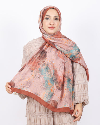 Soft Bambu Kraş Şal D046 Kiremit