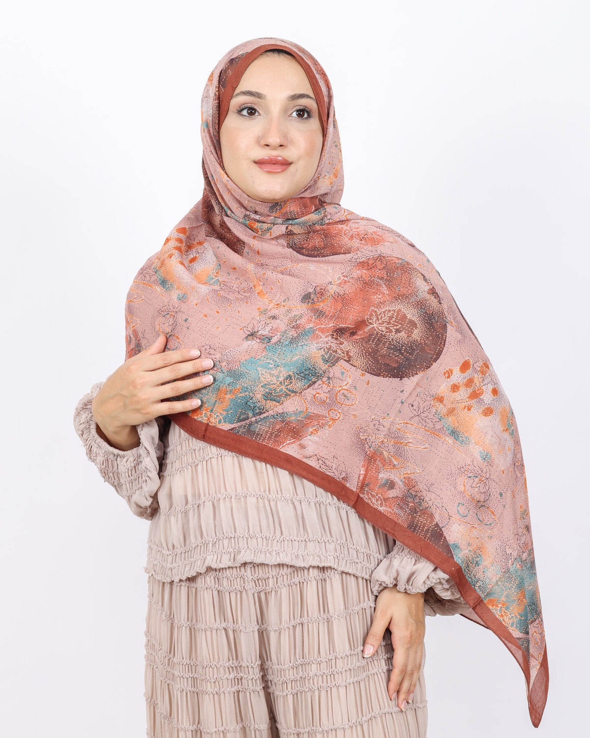 Soft Bambu Kraş Şal D046 Kiremit
