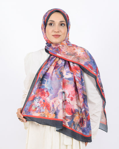 Soft Bambu Kraş Şal D053 Siyah-Kırmızı