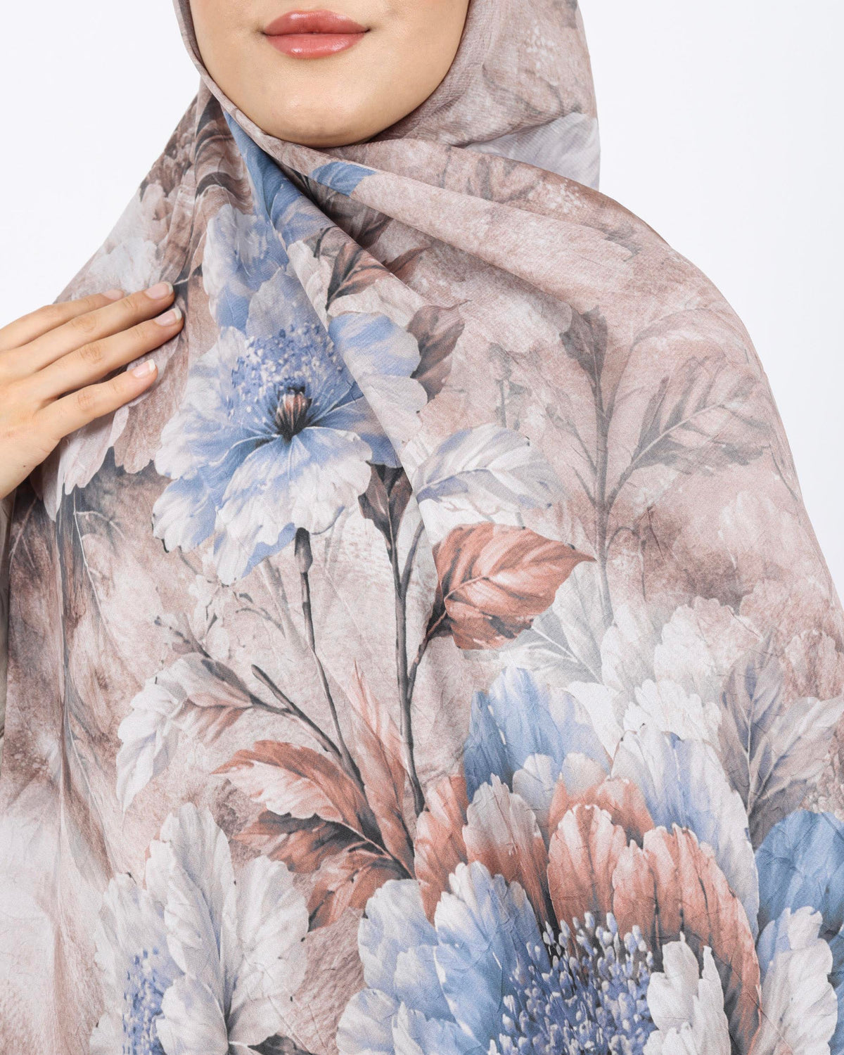 Soft Bambu Kraş Şal D041 Kahverengi-Mavi