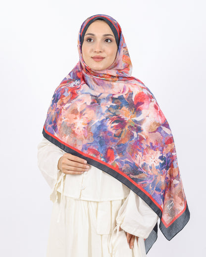 Soft Bambu Kraş Şal D053 Siyah-Kırmızı
