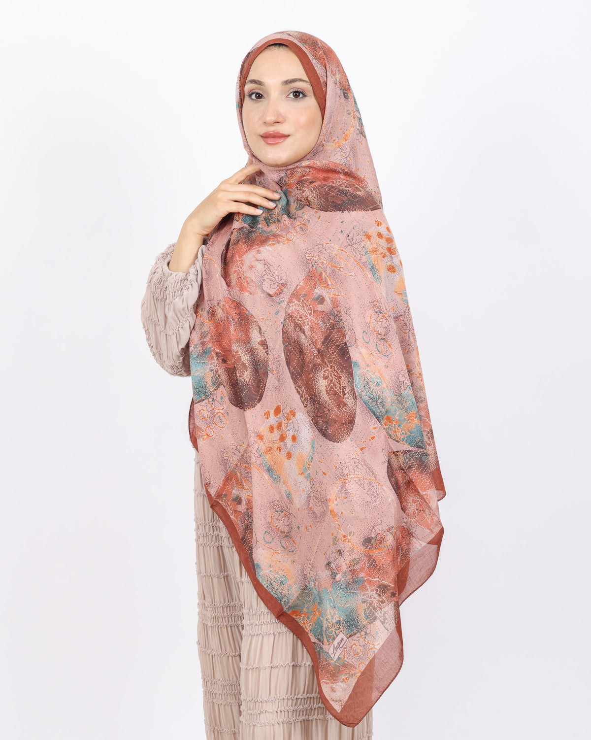 Soft Bambu Kraş Şal D046 Kiremit