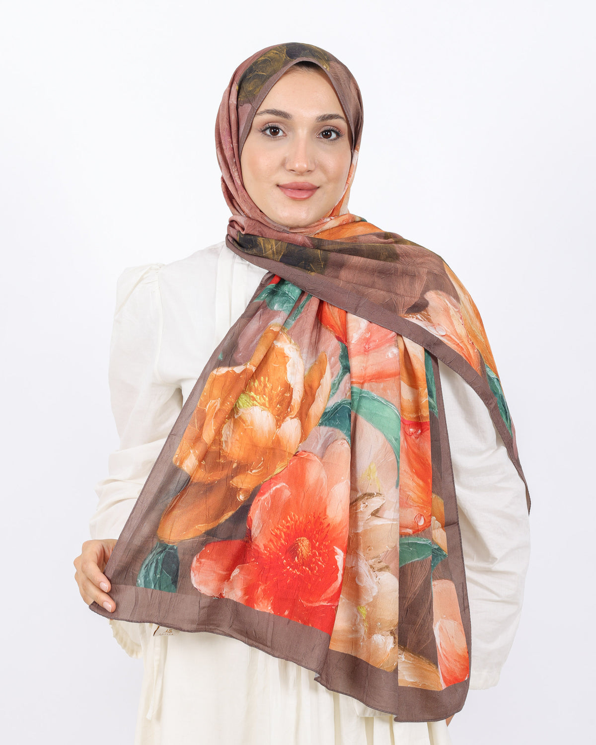Soft Bambu Kraş Şal D054 Kahverengi