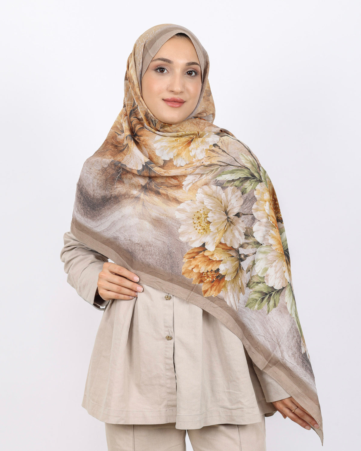 Soft Bambu Kraş Şal D041 Vizon
