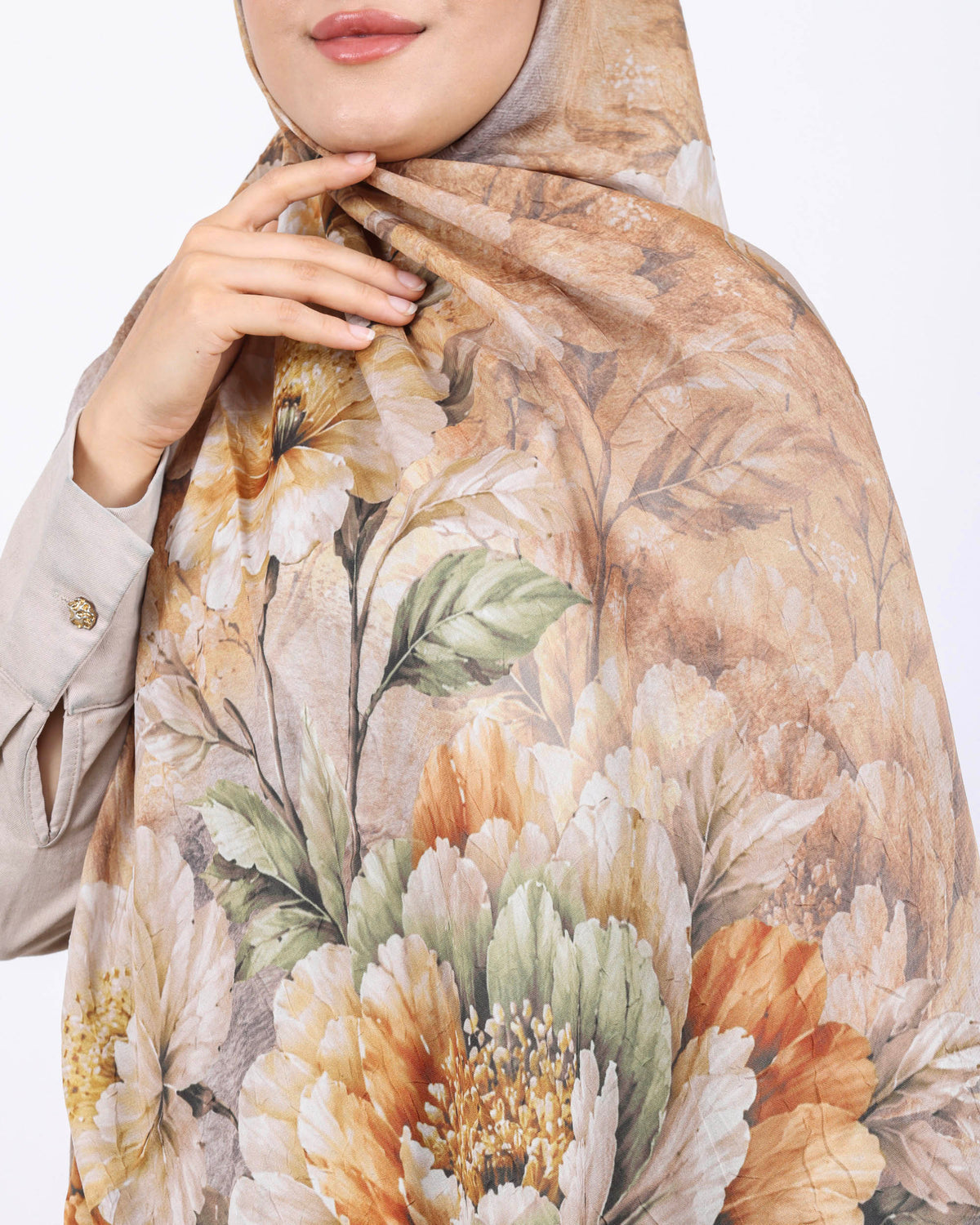 Soft Bambu Kraş Şal D041 Vizon