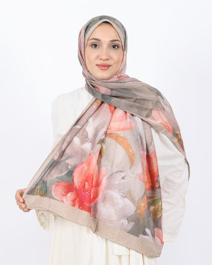 Soft Bambu Kraş Şal D054 Bej