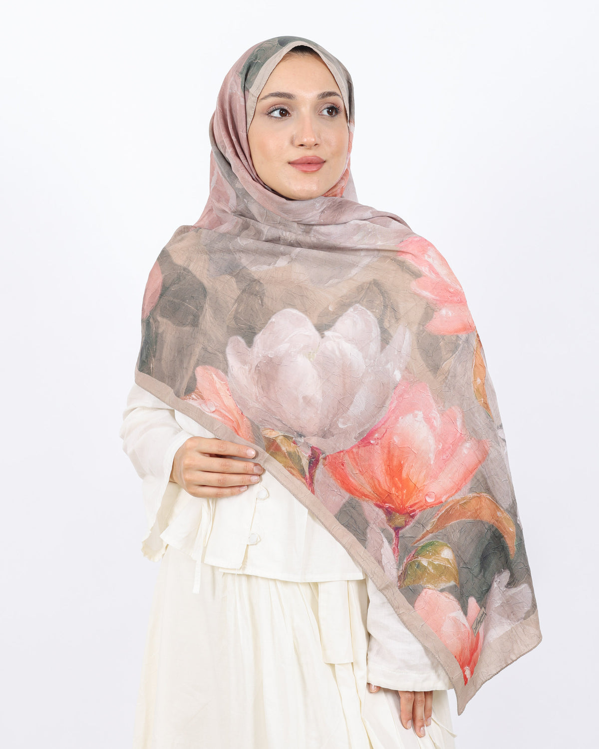 Soft Bambu Kraş Şal D054 Bej