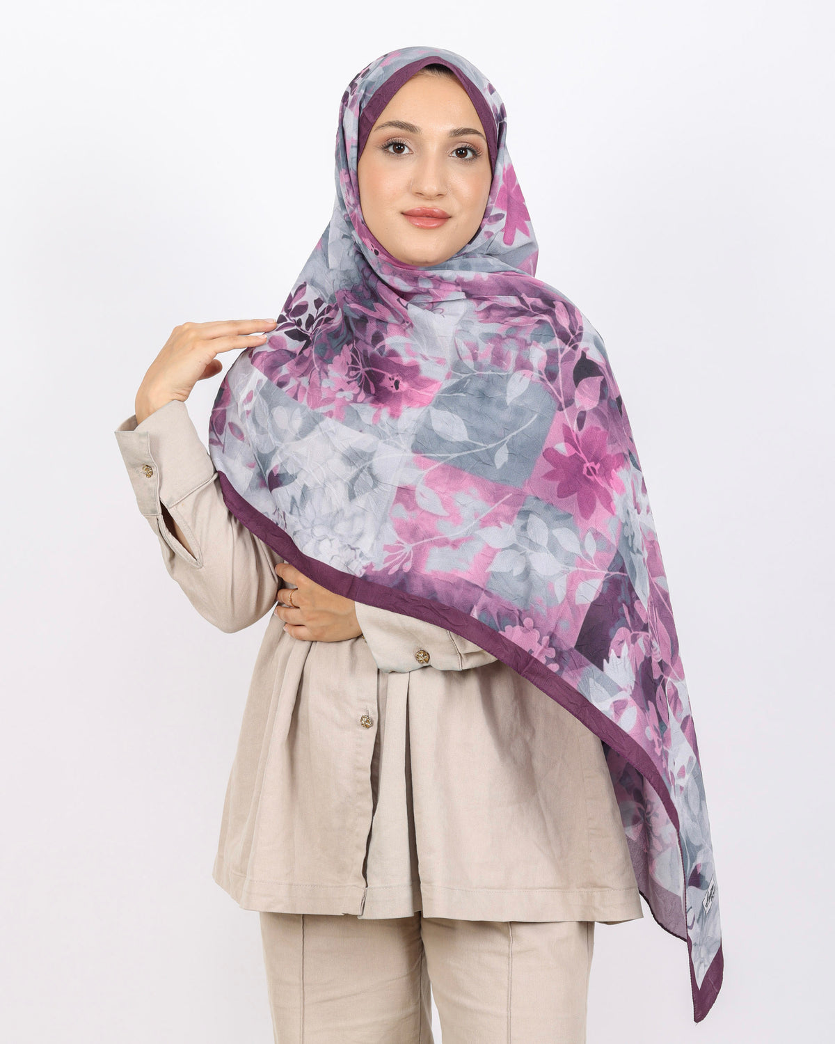 Soft Bambu Kraş Şal D042 Mürdüm