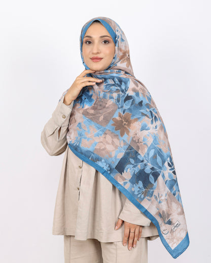 Soft Bambu Kraş Şal D042 indigo Mavi