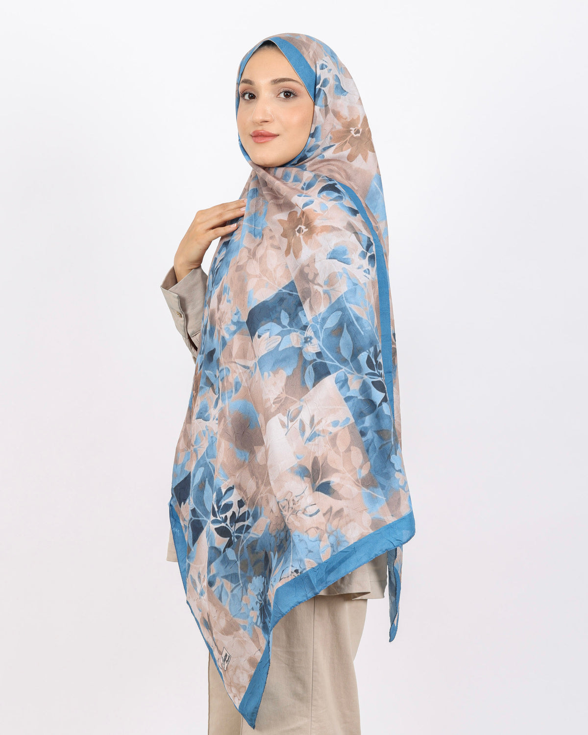 Soft Bambu Kraş Şal D042 indigo Mavi