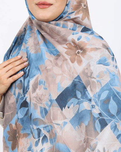 Soft Bambu Kraş Şal D042 indigo Mavi