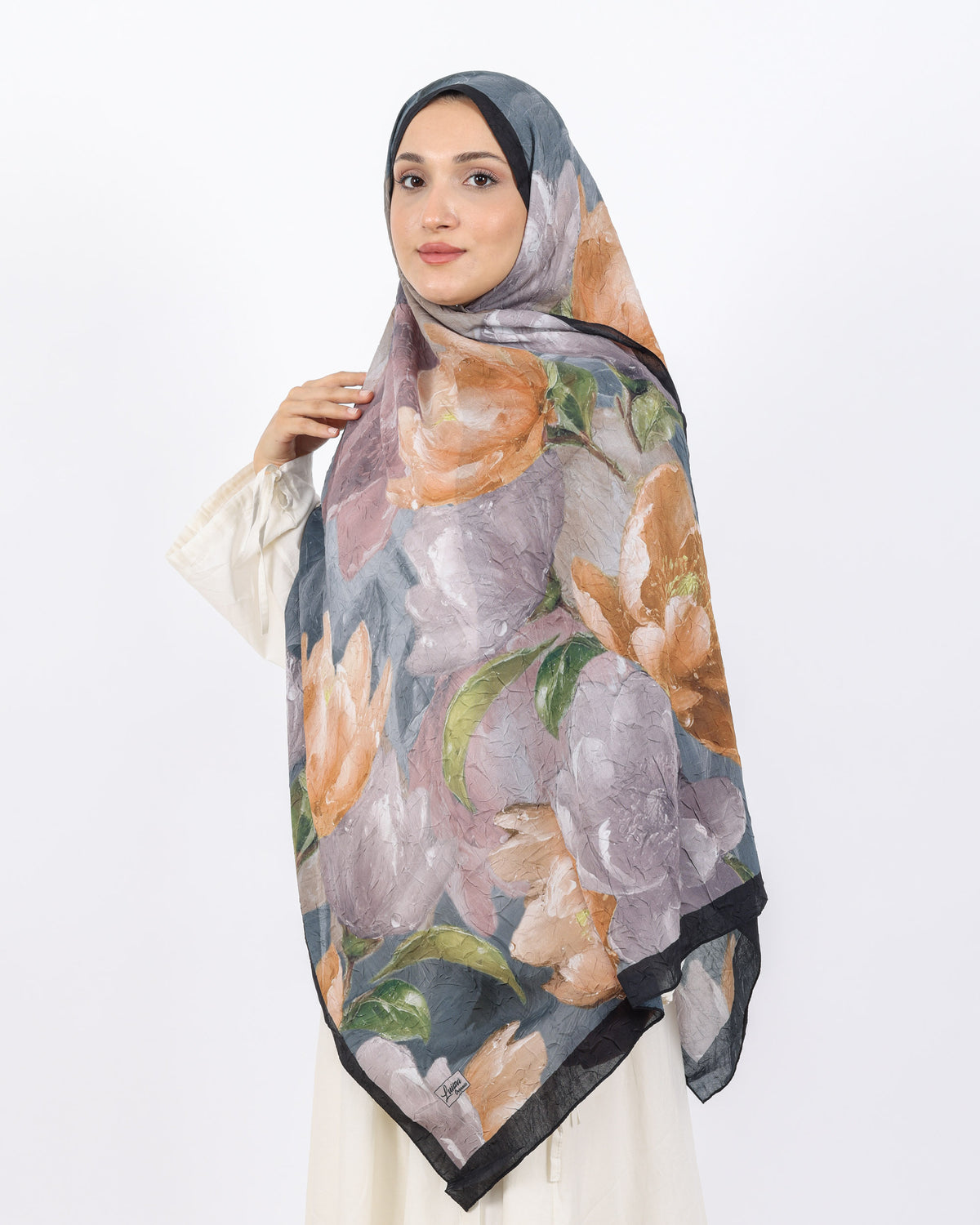 Soft Bambu Kraş Şal D054 Siyah-Gri