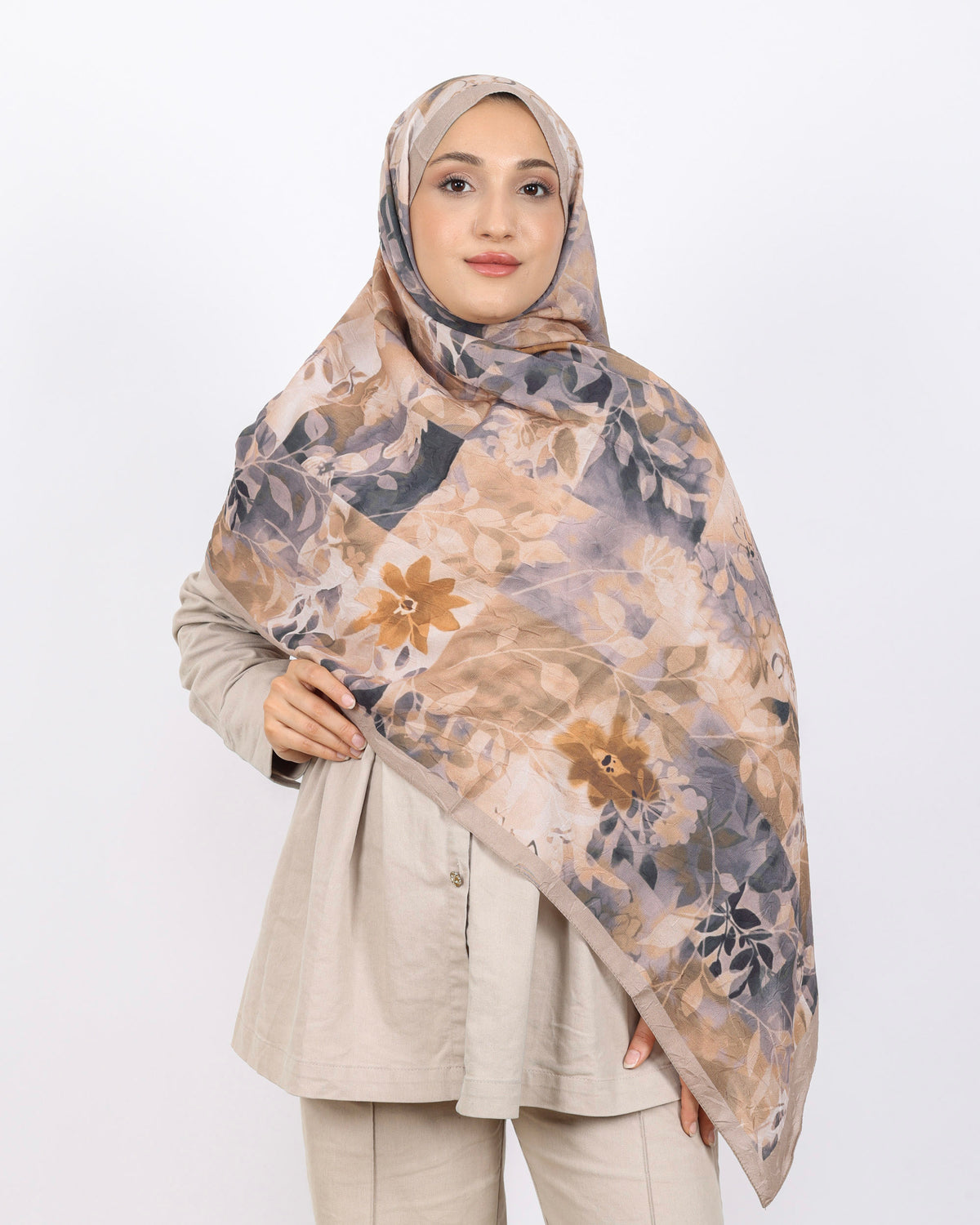 Soft Bambu Kraş Şal D042 Bej