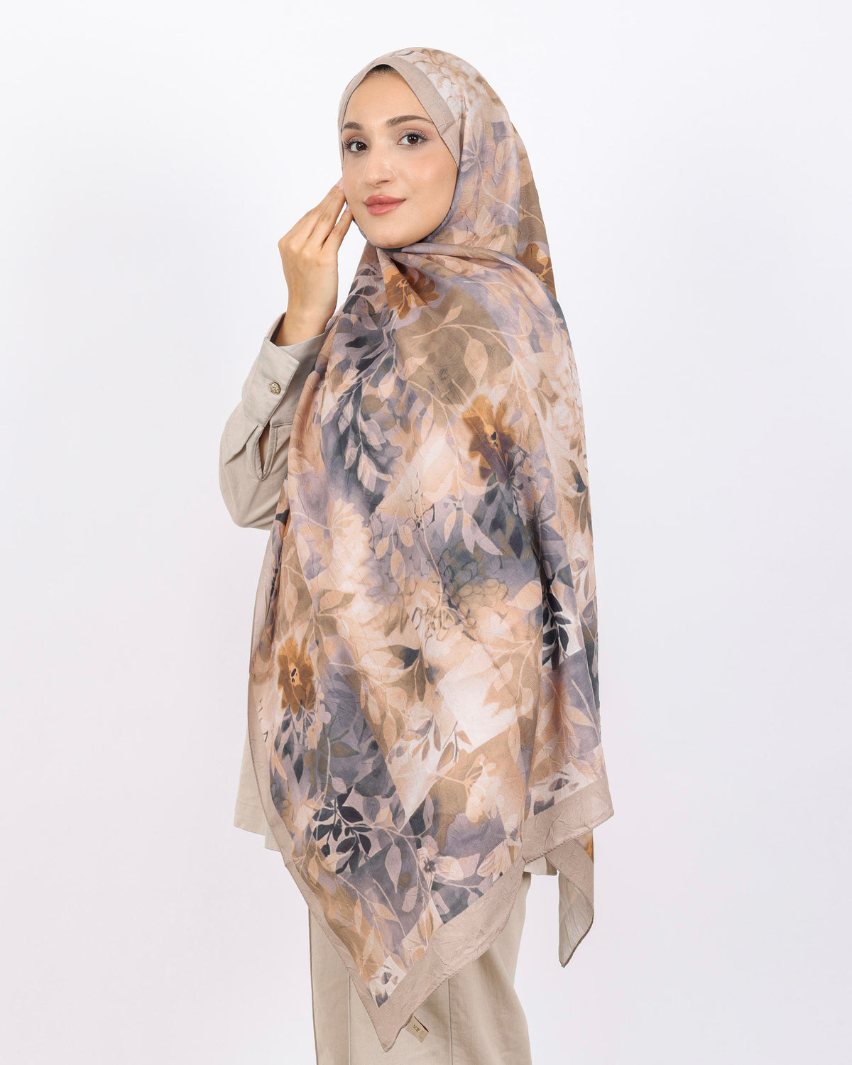 Soft Bambu Kraş Şal D042 Bej