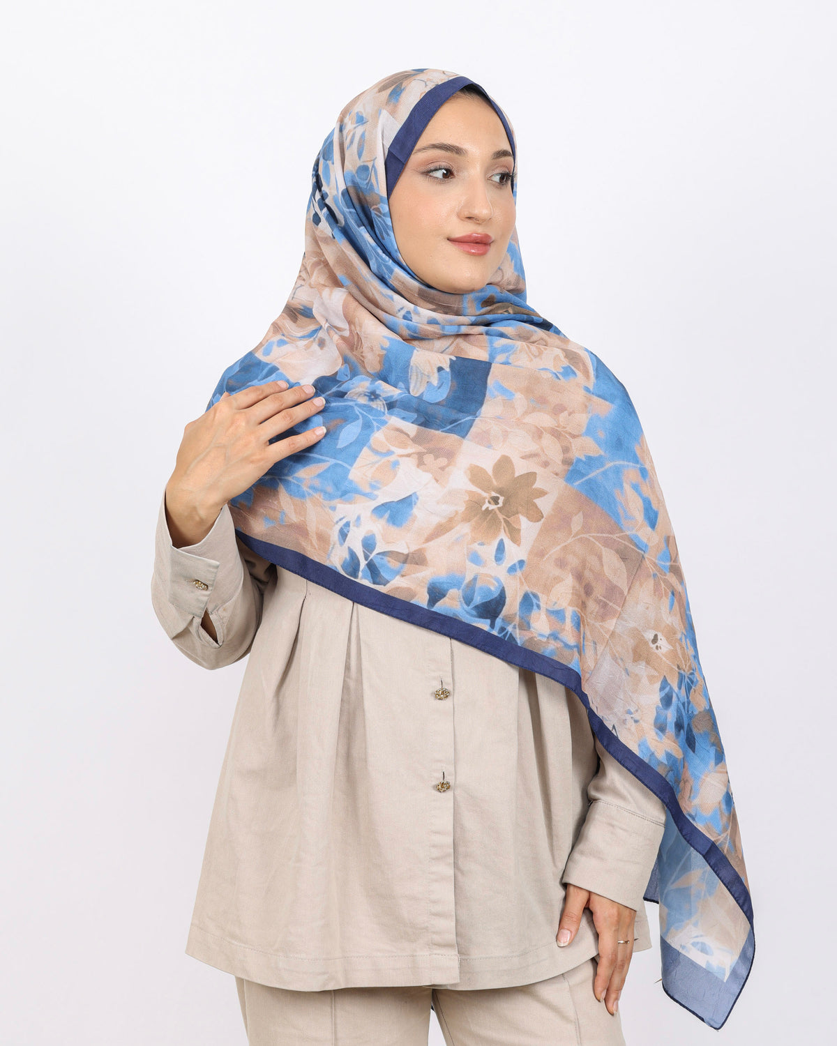 Soft Bambu Kraş Şal D042 Lacivert