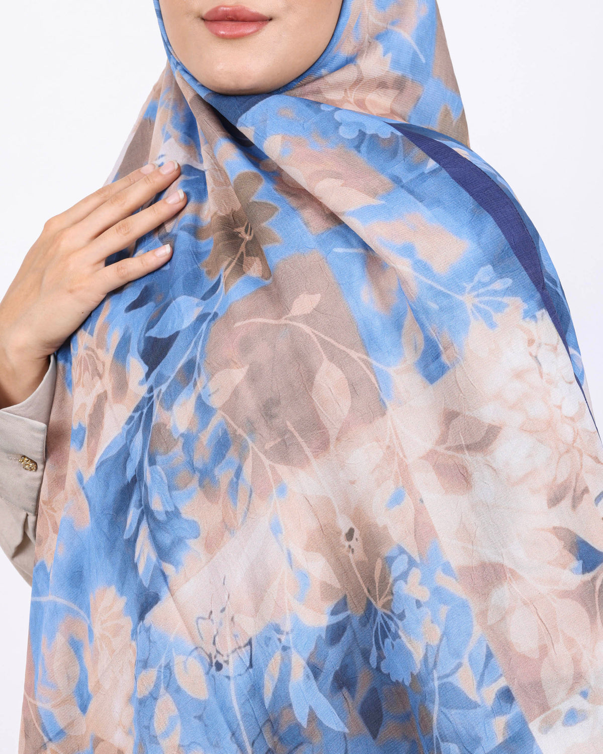 Soft Bambu Kraş Şal D042 Lacivert