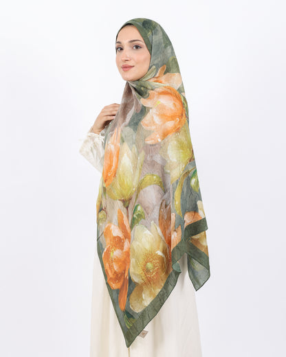 Soft Bambu Kraş Şal D054 Yeşil