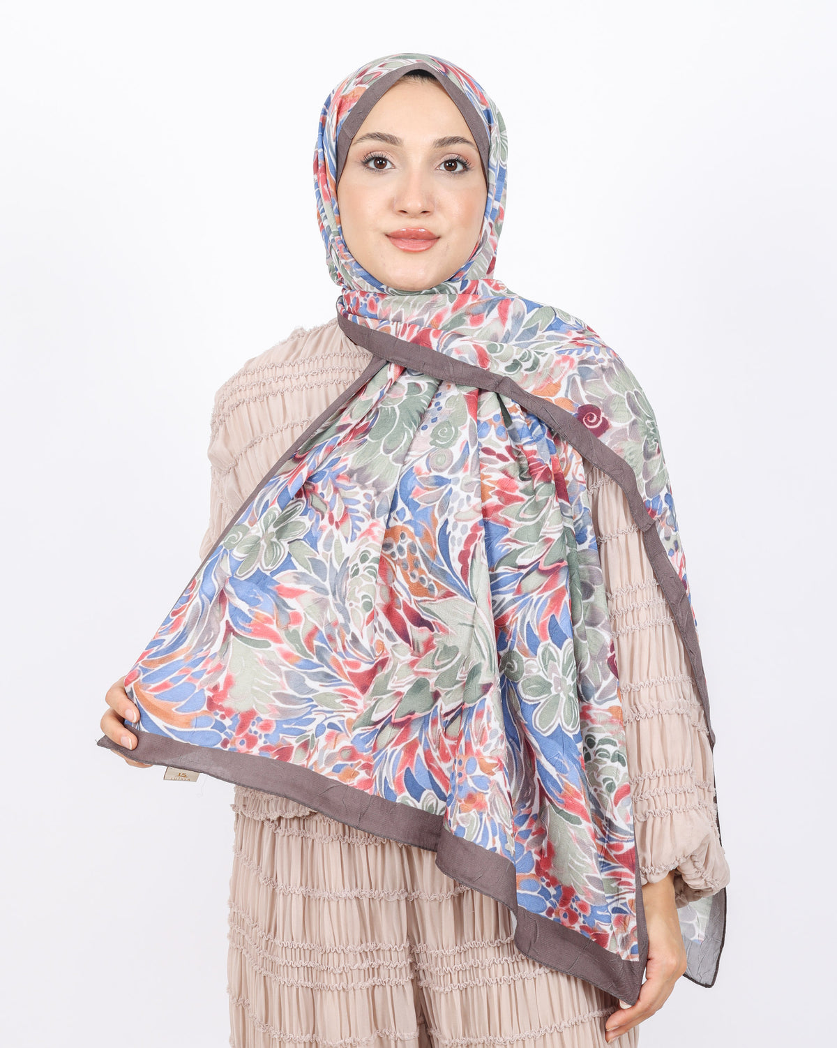 Soft Bambu Kraş Şal D047 Kahverengi-Bordo