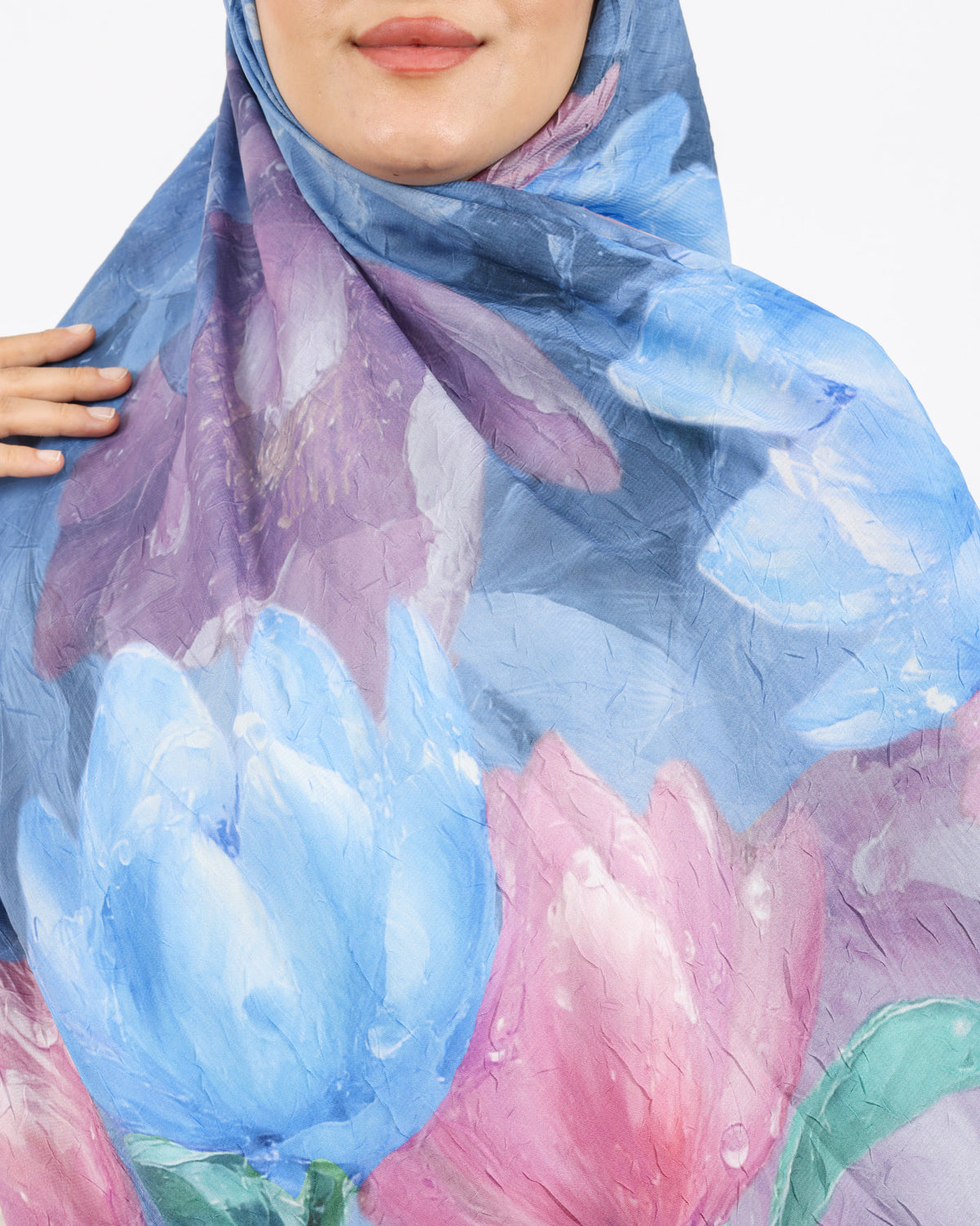 Soft Bambu Kraş Şal D054 Lacivert