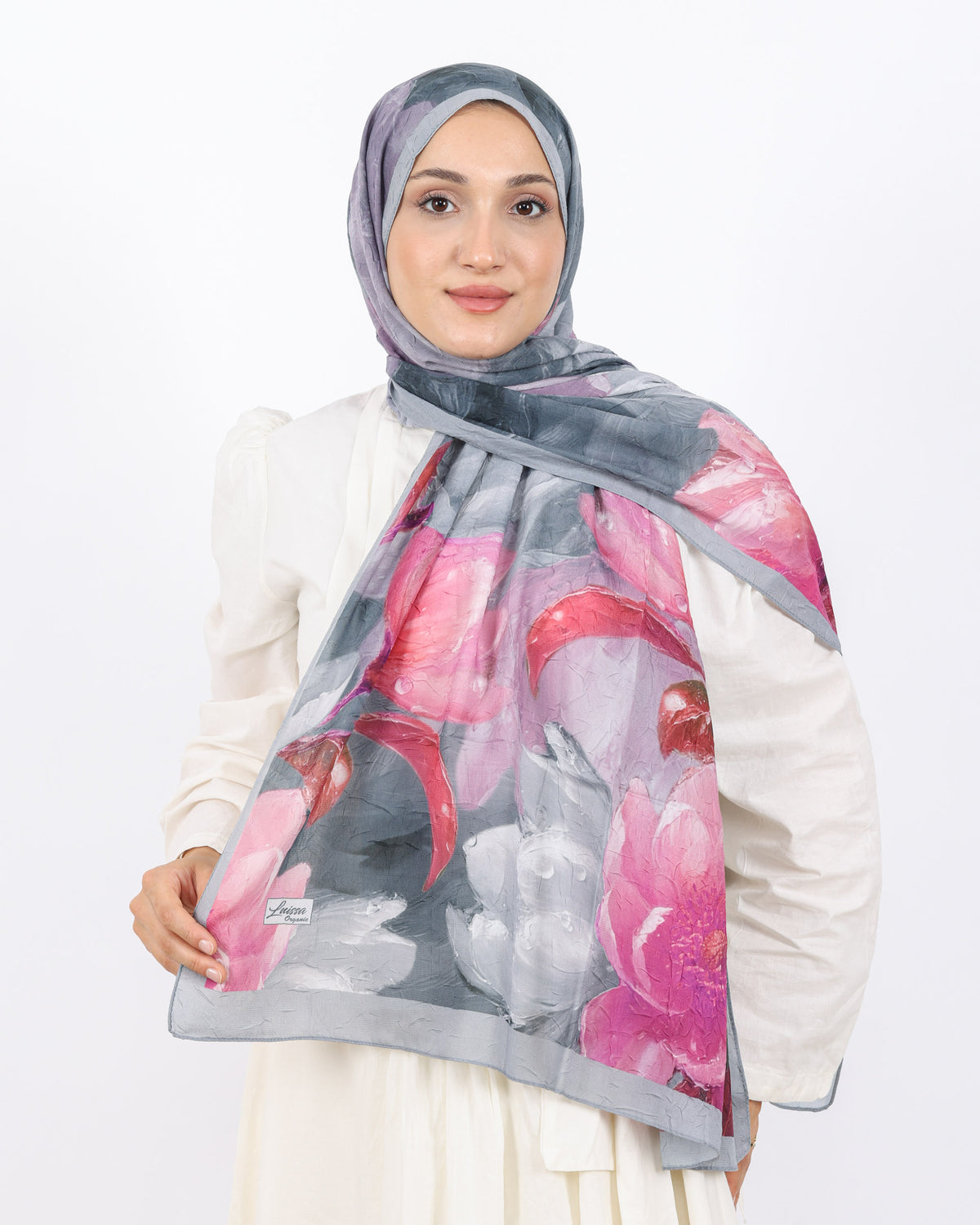 Soft Bambu Kraş Şal D054 Gri