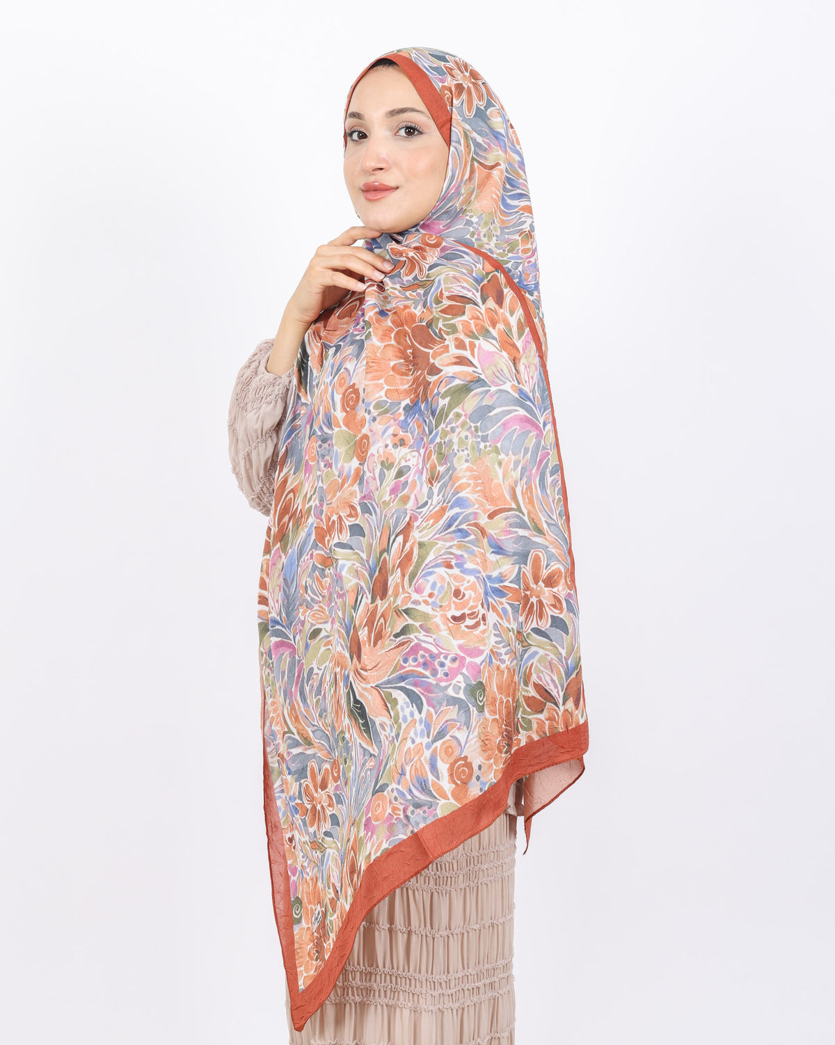 Soft Bambu Kraş Şal D047 Kiremit
