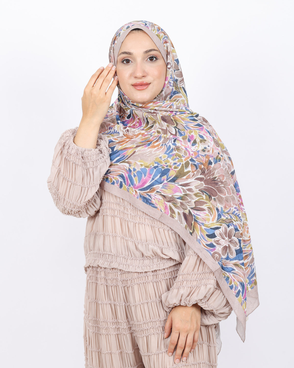 Soft Bambu Kraş Şal D047 Bej