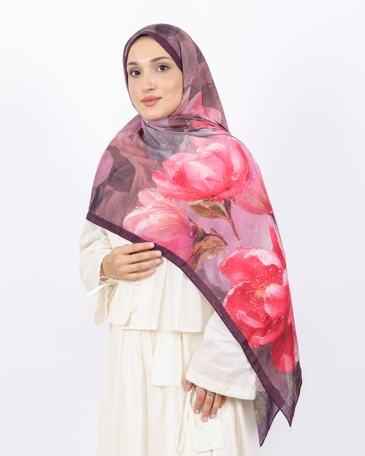 Soft Bambu Kraş Şal D054 Mürdüm