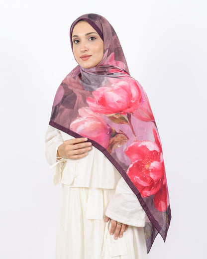 Soft Bambu Kraş Şal D054 Mürdüm