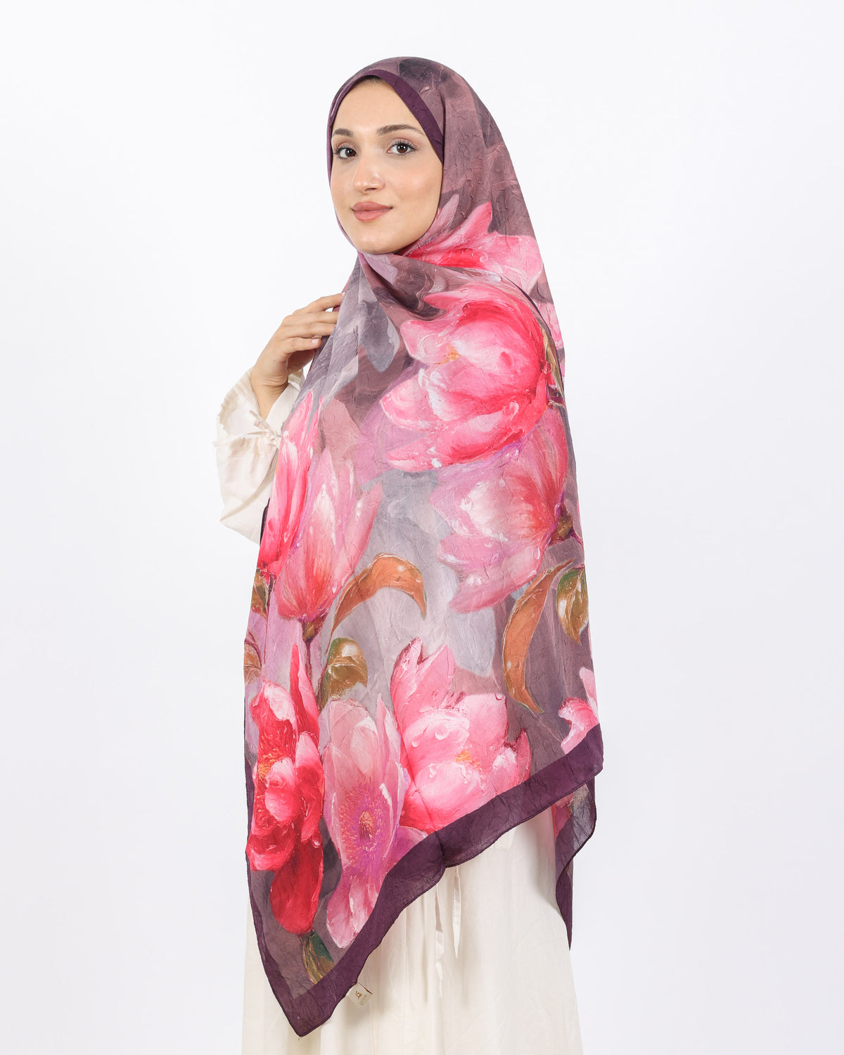 Soft Bambu Kraş Şal D054 Mürdüm