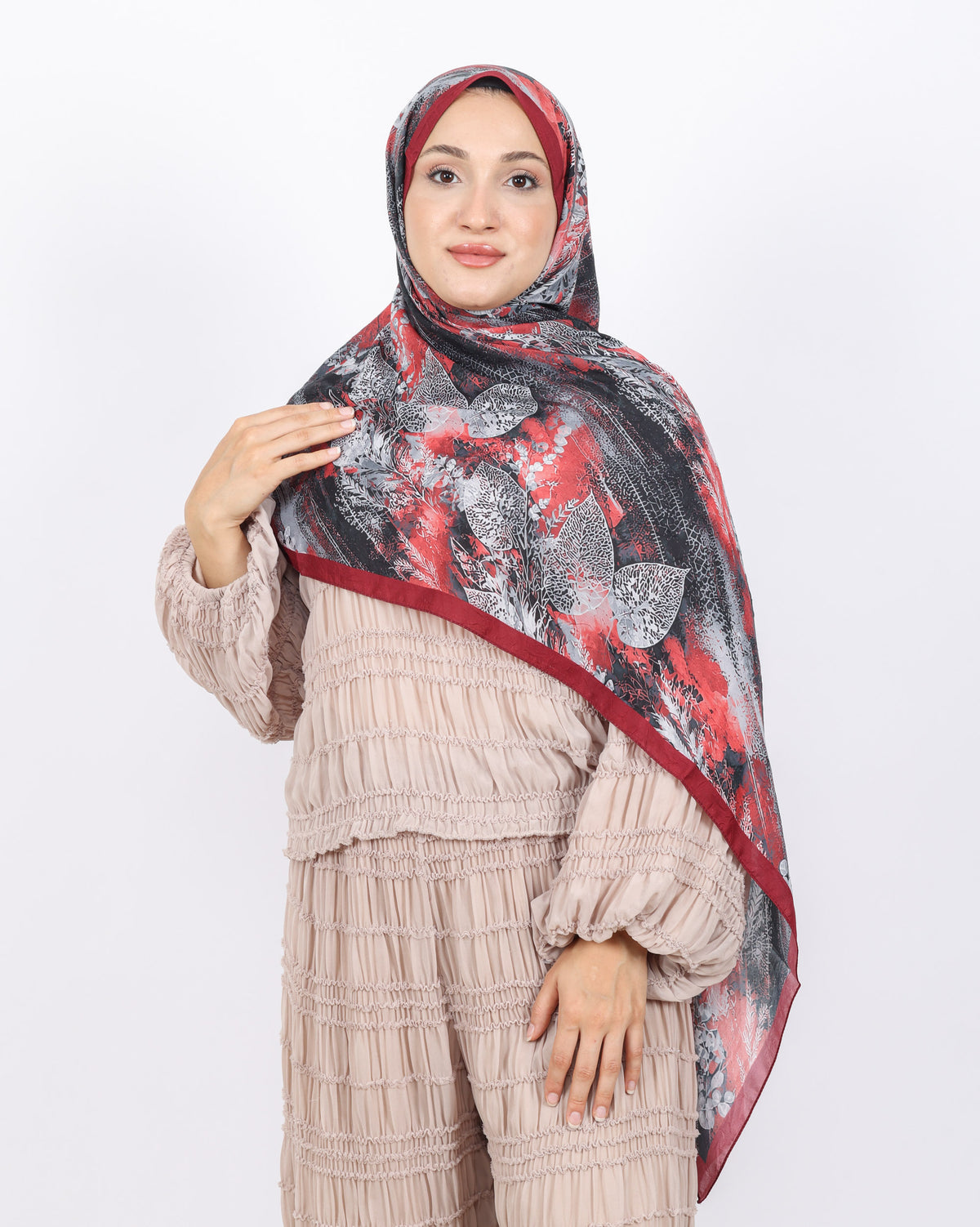 Soft Bambu Kraş Şal D048 Kırmızı