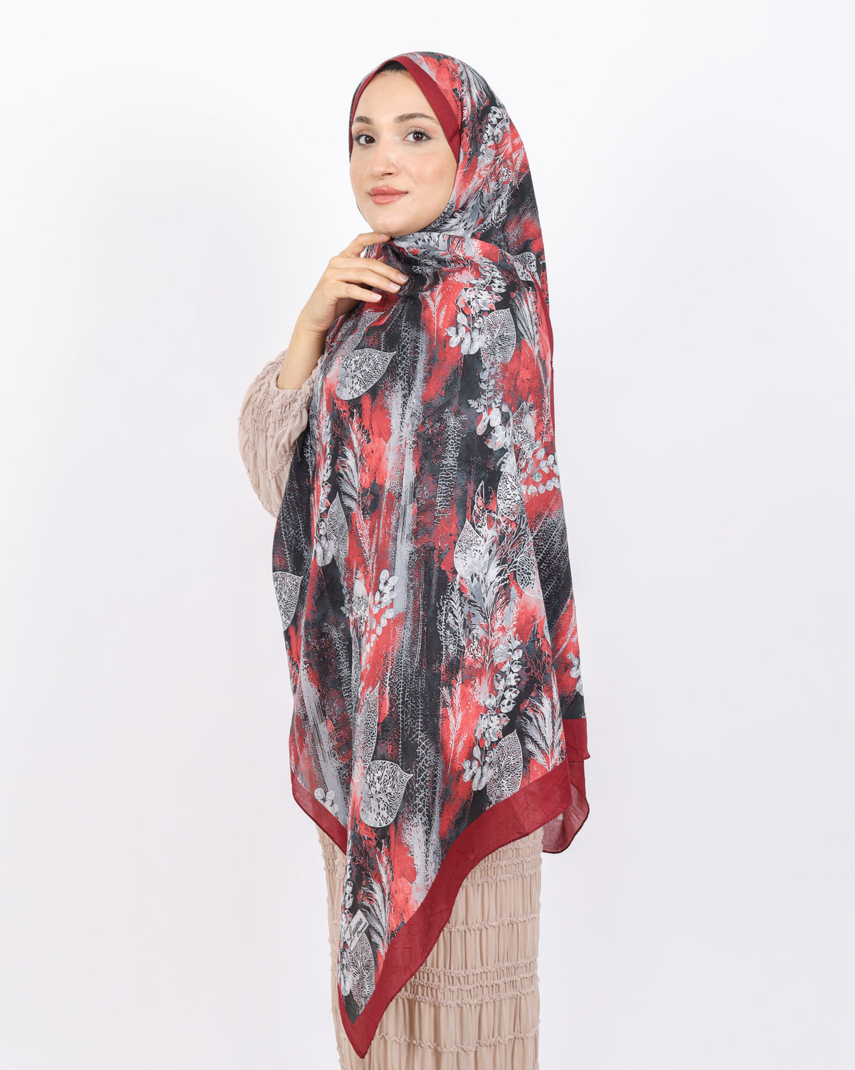Soft Bambu Kraş Şal D048 Kırmızı