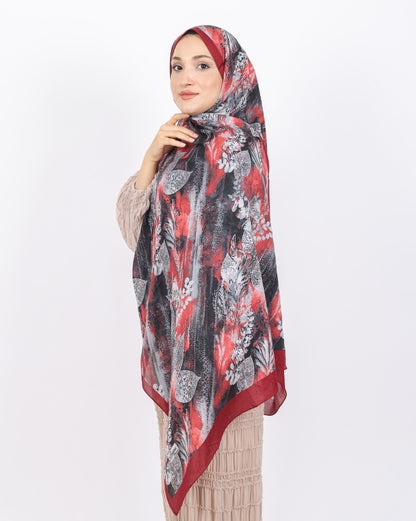 Soft Bambu Kraş Şal D048 Kırmızı