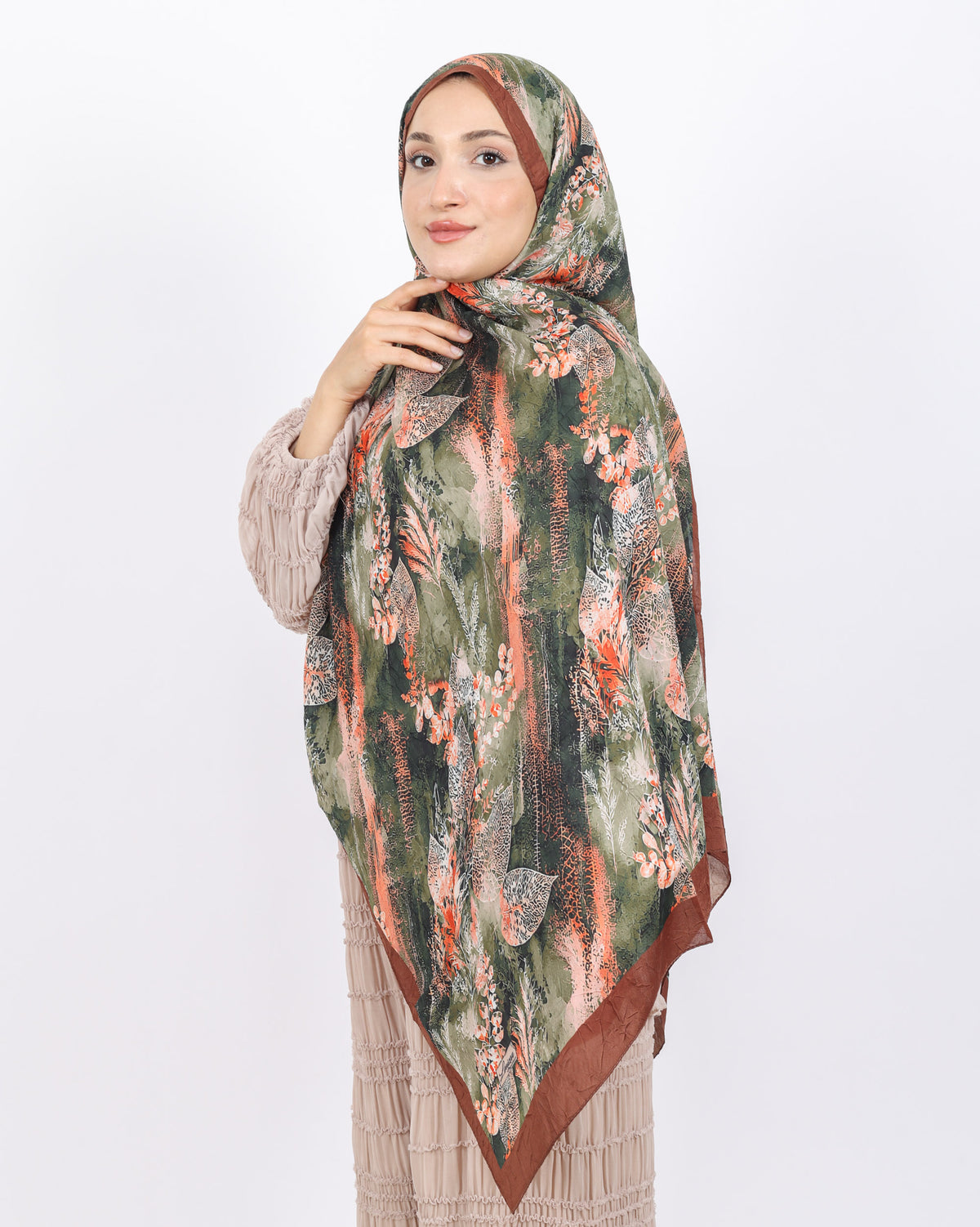 Soft Bambu Kraş Şal D048 Kahverengi