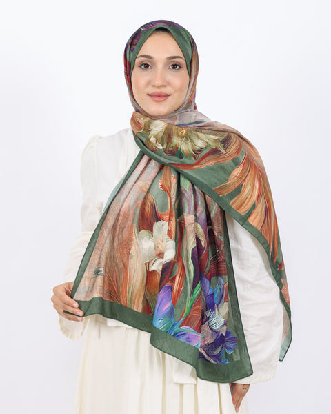 Soft Bambu Kraş Şal D055 Yeşil