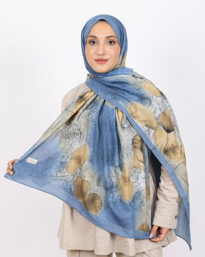 Soft Bambu Kraş Şal D043 İndigo Mavi