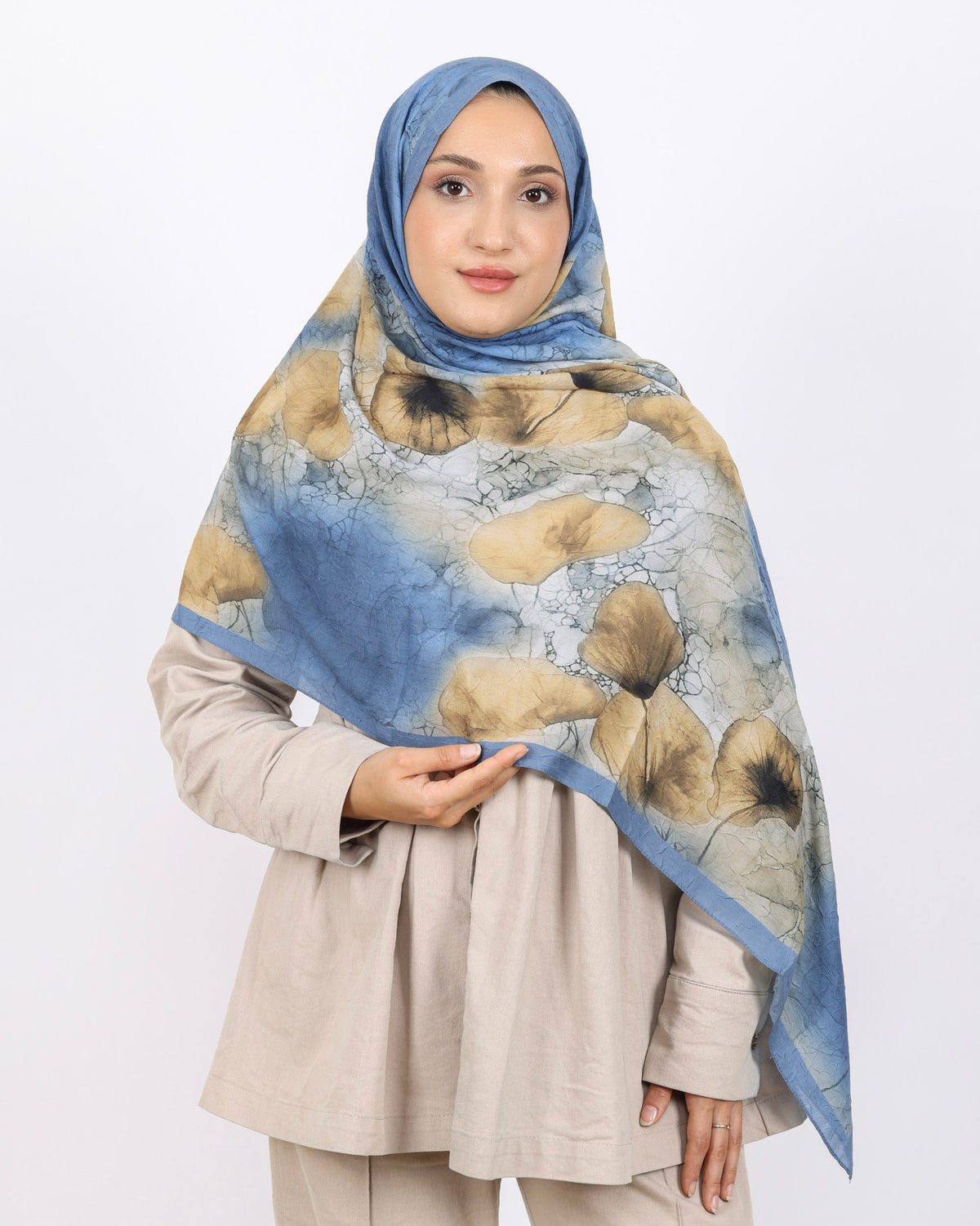 Soft Bambu Kraş Şal D043 İndigo Mavi