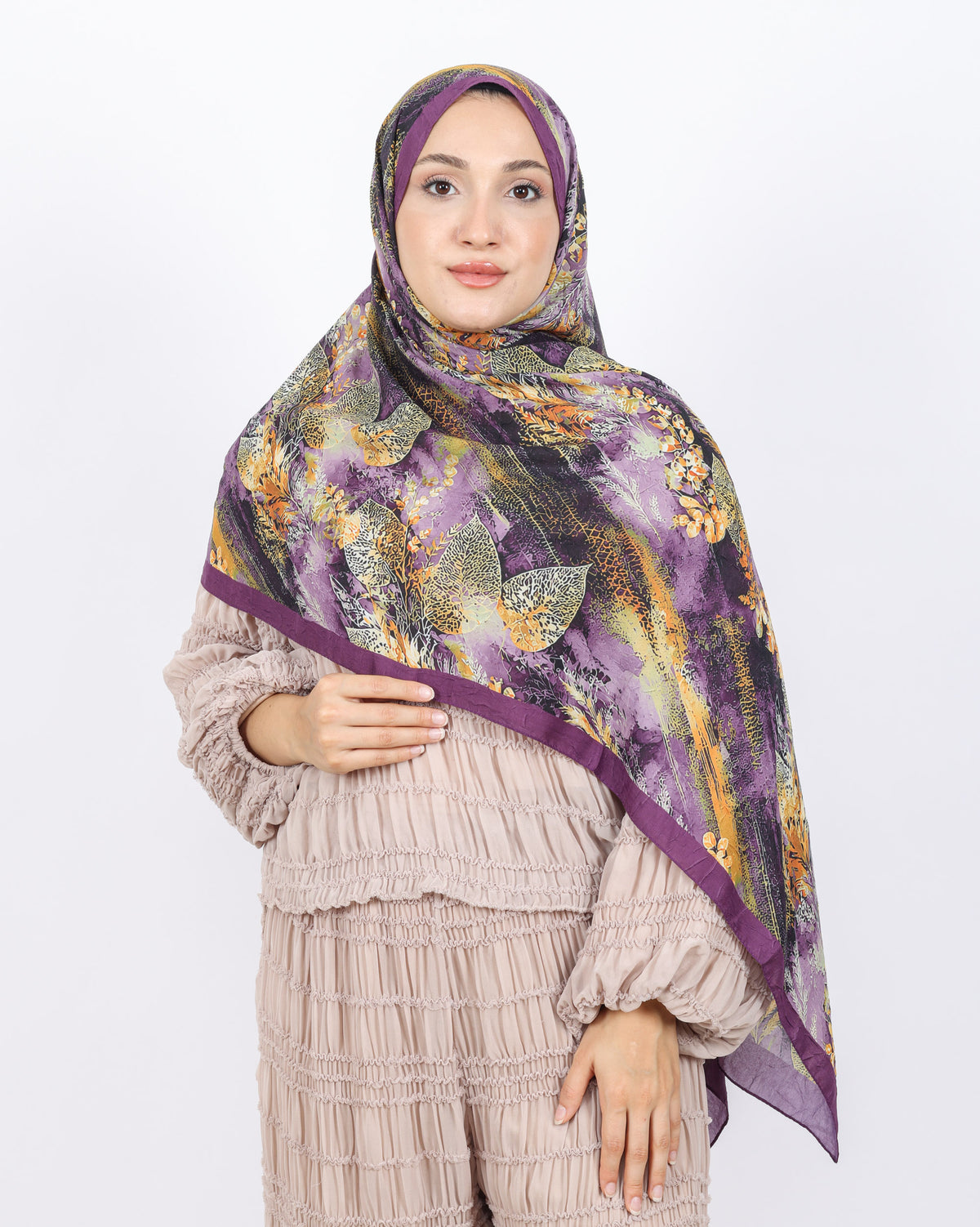 Soft Bambu Kraş Şal D048 Mürdüm