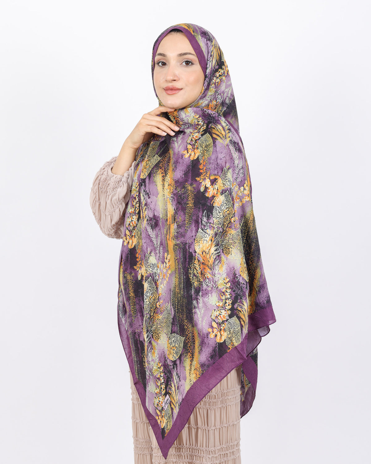 Soft Bambu Kraş Şal D048 Mürdüm